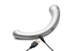10x Vibra-Crescent Silicone Dual Ended Dildo - Silver - Image 6