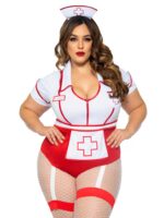Plus Nurse Feelgood Sexy Costume - 1x/2x - White / Red - Image 5