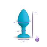 Gemma Clear Iridescent Gem Teal Silicone Plug - M - Image 12