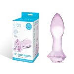 5 Inch Rosebud Glass Butt Plug - Pink - Image 6