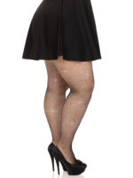 Colby Rhinestone Fishnet Tights - 1x/2x - Black - Image 2