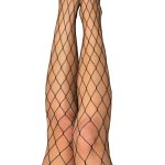 Michelle - Fishnet Thigh High - Size C - Black