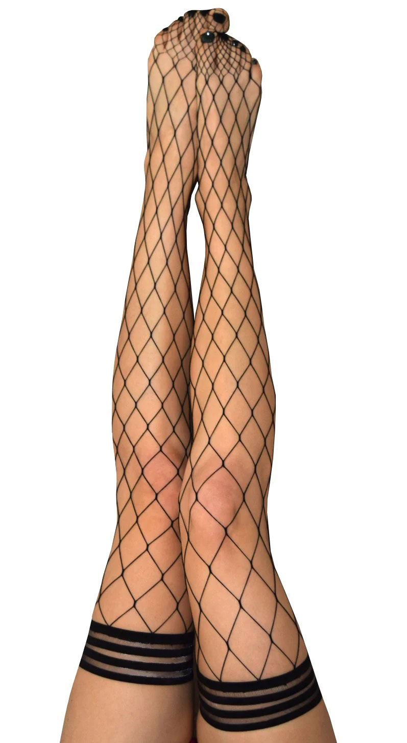 tHcwitadQi07Cfc1yg62RIwZq1Z1AADF Michelle - Fishnet Thigh High - Size C - Black - Image 1