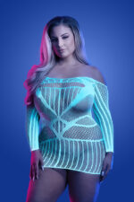 Ascension Long Sleeve Seamless Dress - Queen - White/blue - Image 3