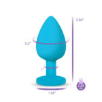 Gemma Clear Iridescent Gem Teal Silicone Plug - L - Image 12