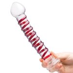 10 Inch Mr. Swirly Dildo - Red/clear - Image 4