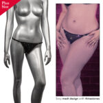 Radiance Plus Size Crotchless Thong - Black - Image 7