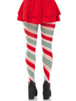 Lane Holiday Ribbon Striped Tights - Green/red - Os - Image 2
