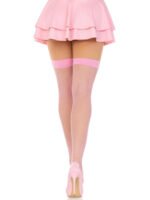 Nylon Fishnet Stocking - One Size - Pink - Image 2