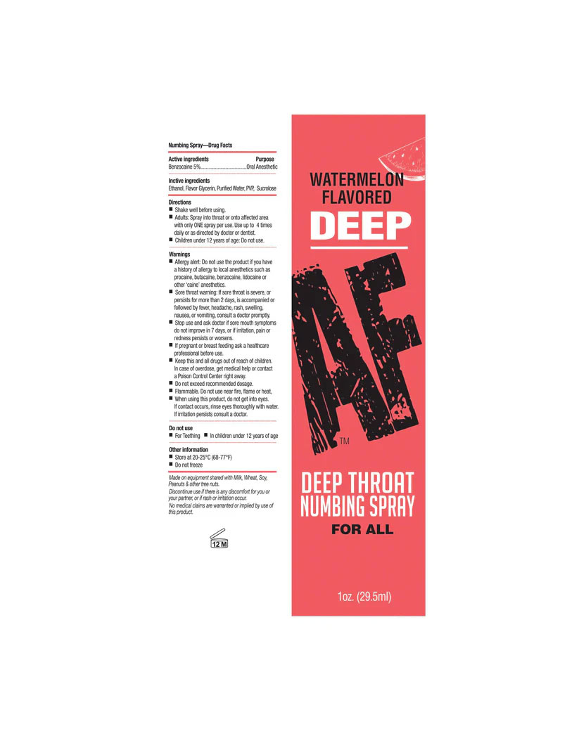 uAi8SEaK Deep Af Numbing Throat Spray 1 Oz - Watermelon - Image 1