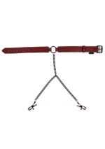 Saffron Collar With Nipple Clamps - Black/red - Image 3