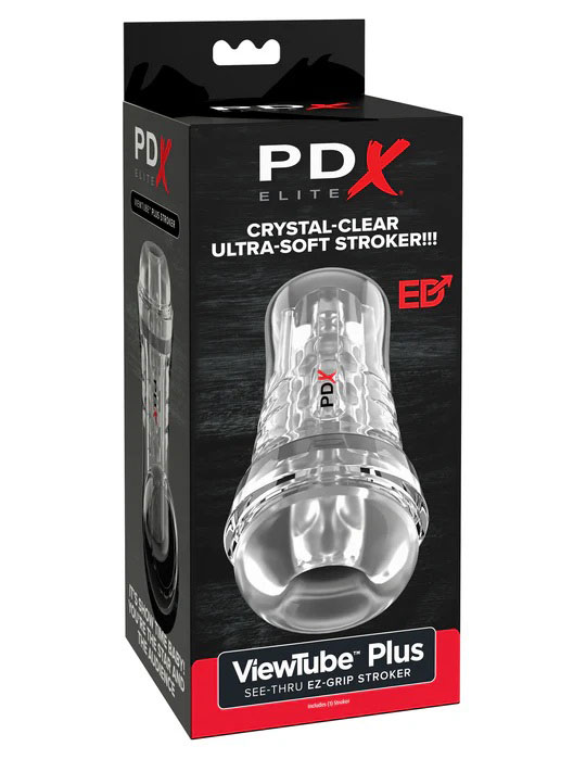 ud4uWUjS Pdx Elite Viewtube Plus See-Thru Ez-Grip Stroker - Clear - Image 1