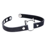 Kinky Kitty Ring Slim Choker - Black - Image 4