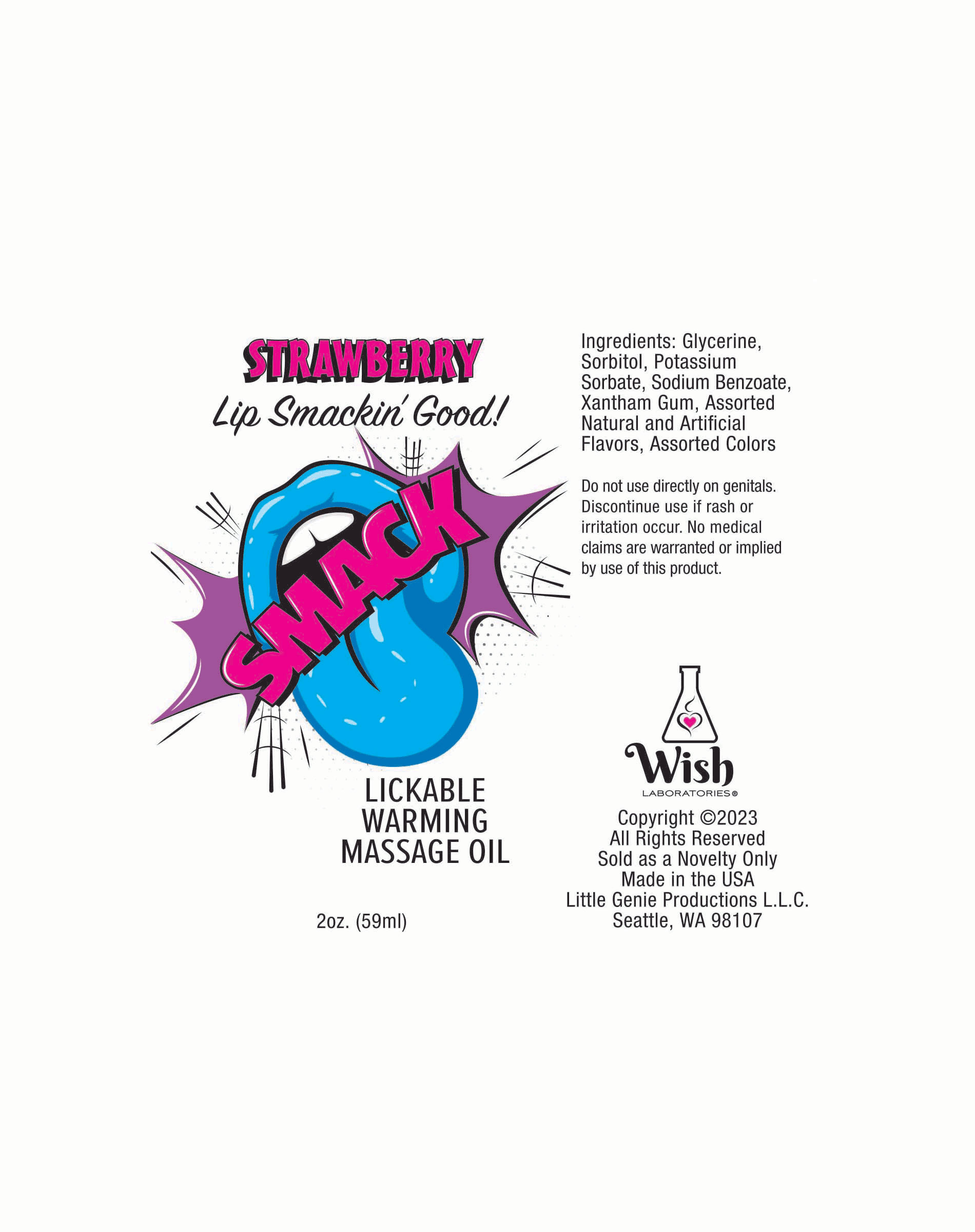 umM113lu71cXtpepBzUPCEOWAGk7CsBh Smack Warming and Lickable Massage Oil - Strawberry 2 Oz - Image 1