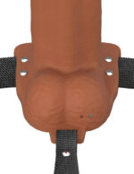Fantasy X-Tensions Elite 8" Vibrating Hollow Silicone Strap-on - Brown - Image 4