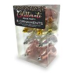 Glitterati Penis Party Ornaments 8 Pcs - Rose Gold