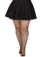 Colby Rhinestone Fishnet Tights - 1x/2x - Black - Image 3