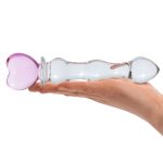 8 Inch Sweetheart Glass Dildo - Pink/clear - Image 5