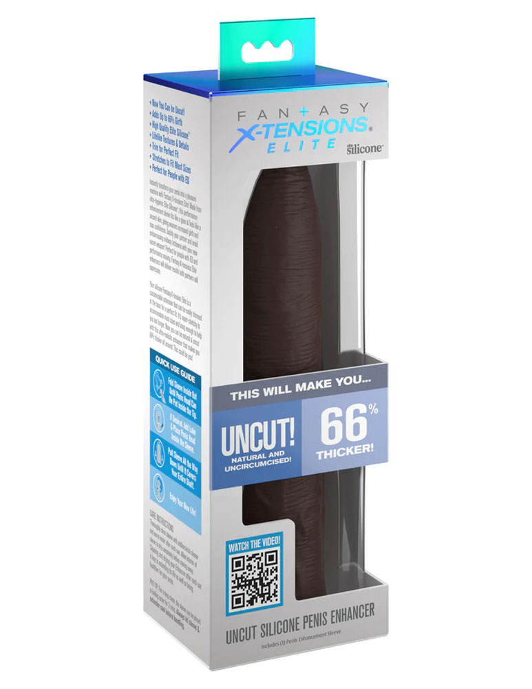 vfR5dLa0L6gHBGcY649uvzZjRGdxeKZW Fantasy X-Tensions Elite Uncut 7 Inch Extension Sleeve - Brown - Image 1