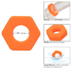 Alpha Liquid Silicone Prolong Sexagon Ring - Orange - Image 6