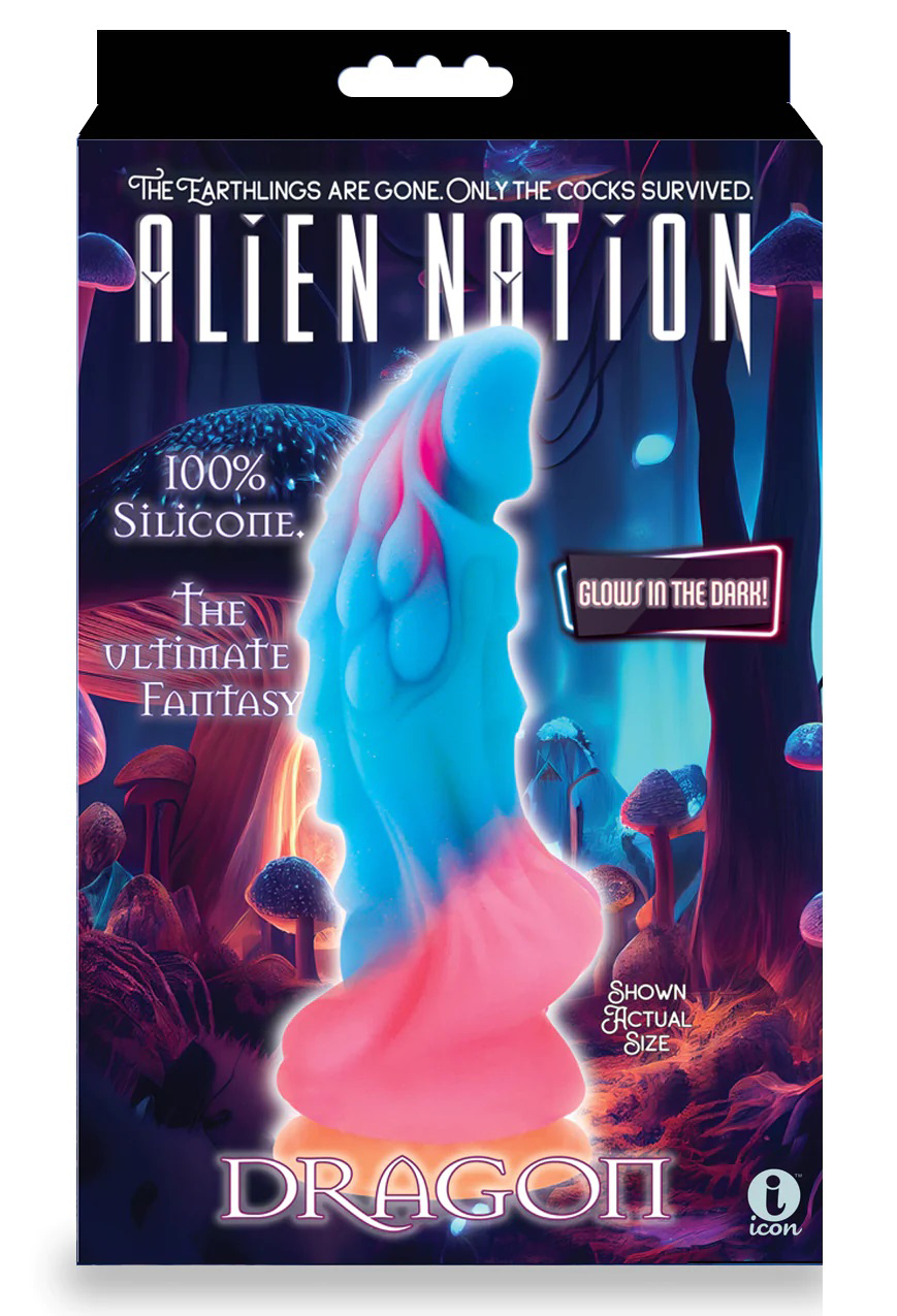 vuFtZVeXuLQNI1o4kcavMbRZTwjJPzcX Alien Nation Dragon Silicone Glow in the Dark Creature Dildo - Multicolor - Image 1