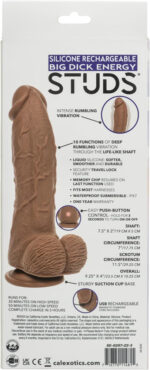 Silicone Rechargeable Big Dick Energy Studs - Brown - Image 2