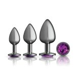 Purple Round Gem Anal Trainer Kit - Gunmetal - Image 3