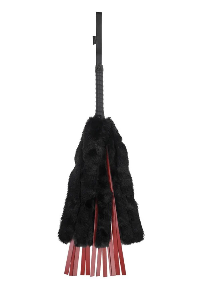 wnTmCW68lG29TPDsL3UHp0k9HwwbqMal Saffron Faux Fur Flogger - Black/red - Image 1