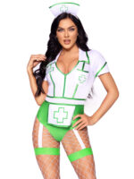 Nurse Feelgood Sexy Costume - Small - White/green - Image 2