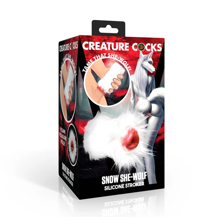 x0kGszDG Snow She-Wolf Silicone Stroker - White - Image 1