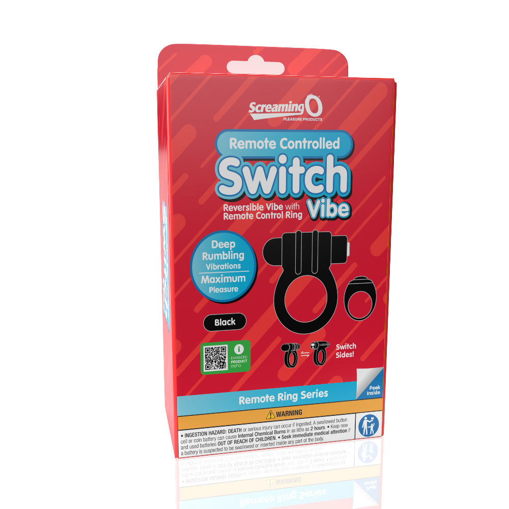 xMZB8Kcbf07Uw9ybKeEXcqAAoMObxxEl Screaming O Remote Controlled Switch Vibrating Ring - Black - Image 1