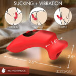 Plump Kiss Sucking and Vibrating Clitoral Stimulator - Red