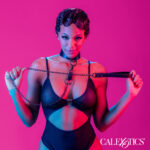Euphoria Collection Collar With Chain Leash - Black - Image 8