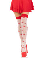 Polka Dot Mushroom Thigh High - One Size - White/red - Image 4