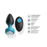 Eluxe Vibrating Clr Gem Bluombre Plug Md With Remote - Image 7