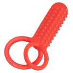 Silicone Rechargeable Vertical Dual Enhancer - Red - Image 5