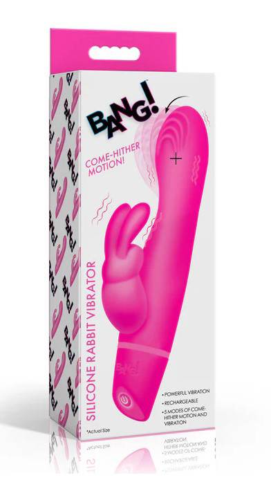 y2yZ0oYZ Come Hither Silicone Rabbit Vibrator - Pink - Image 1
