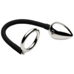 Tug Plus Plug Cock and Ball Ring With Anal Plug - Black - Image 2