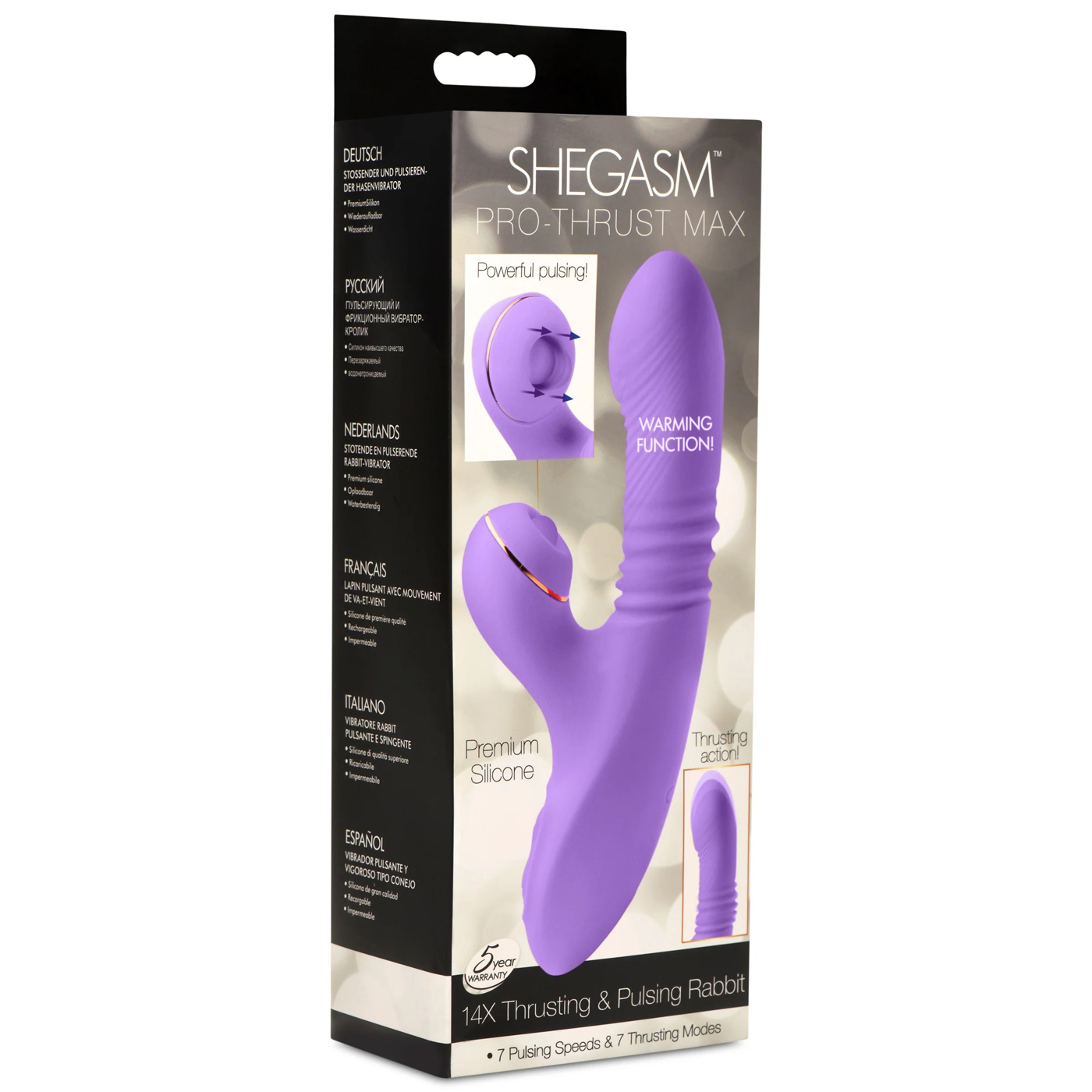 y9J8XtRwS8zjeXBCxHLsLMSrYWD2vvFl Pro-Thrust Max 14x Thrusting and Pulsing Silicone Rabbit - Purple - Image 1