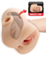 Pdx Plus Double Pounder Vibrating Squeeze Stroker - Light - Image 3