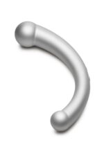 10x Vibra-Crescent Silicone Dual Ended Dildo - Silver - Image 3