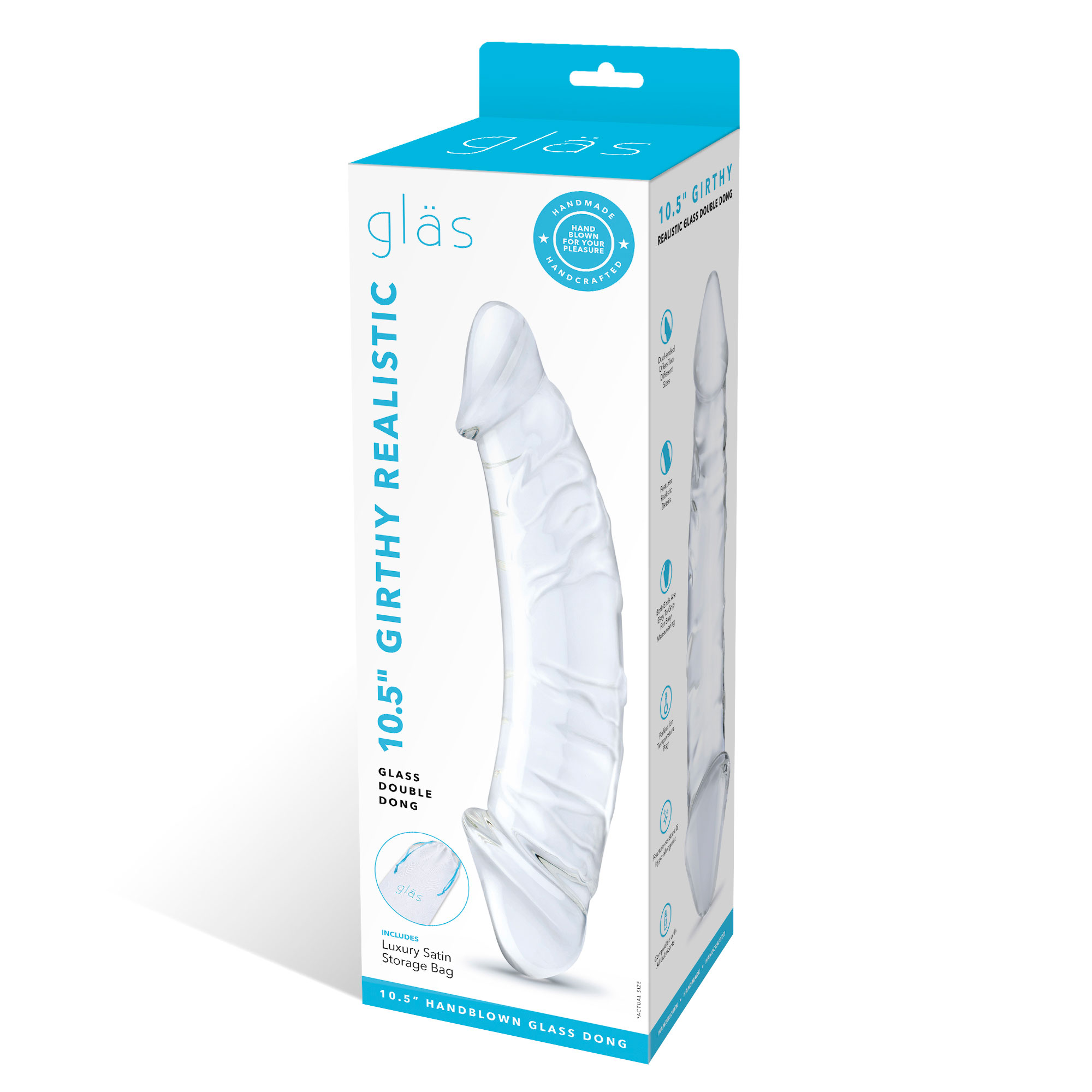 yLkyt084a0Dq3KKjjliJDCFt8yVQ6Av2 10.5 Inch Girthy Realistic Glass Double Dong - Clear - Image 1