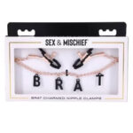 Brat Charmed Nipple Clamps - Rose Gold