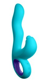 Klio Triple Action Thumping Rabbit Vibrator - Turquoise - Image 6