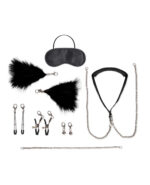 12 Pc Interchangeable Collar and Nipple Clips Set - Black - Image 4