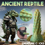 Stegosaurus Spiky Reptile Silicone Dildo - Green - Image 5