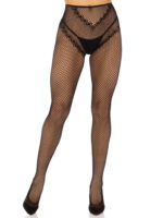 French Cut Crotchless Fishnet - One Size - Black - Image 4