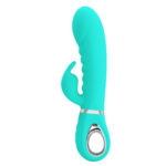 Prescott Super Soft Rabbit Silicone Vibrator - Vibrator -Teal - Image 4