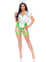 Nurse Feelgood Sexy Costume - Large - White/green - Image 2