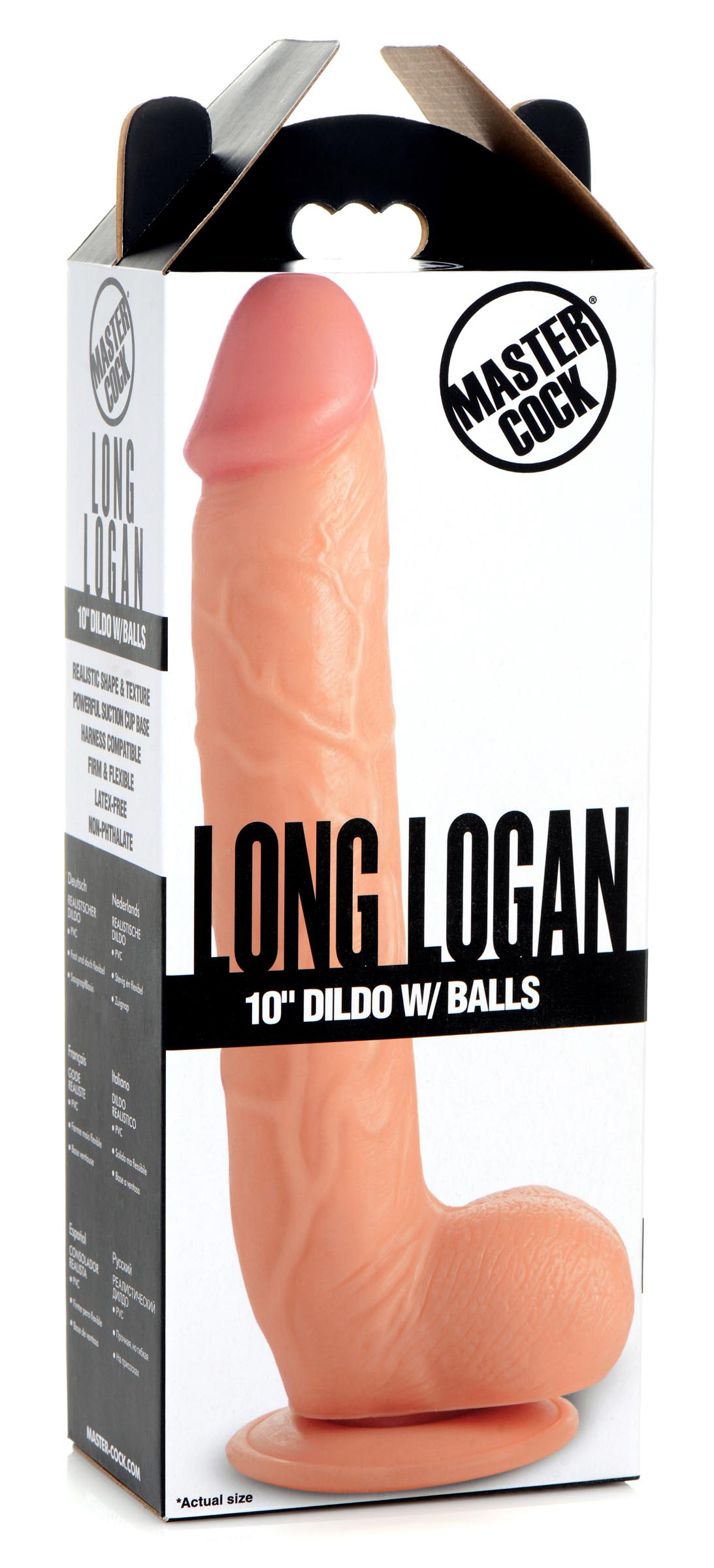 07yJQgNLV7Au7Rkg5CGilAoXgFBeOpvm Long Logan 10 Inch Dildo With Balls - Light - Image 1